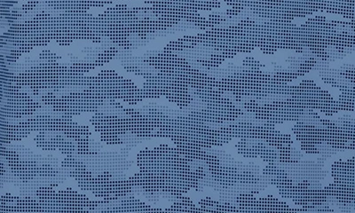 Cutter & Buck Traverse Camo Print Stretch Quarter Zip Mens Big And Tall Pullover Jacket In Navy Blue