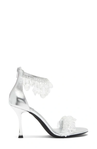 Shop Jeffrey Campbell Chryst Crystal Ankle Strap Sandal In Silver Clear