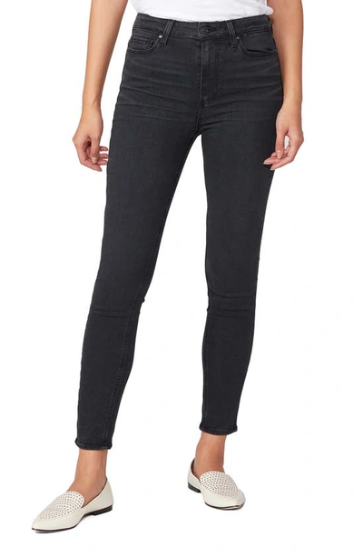 Shop Paige Margot High Waist Ankle Skinny Jeans In Black Willow