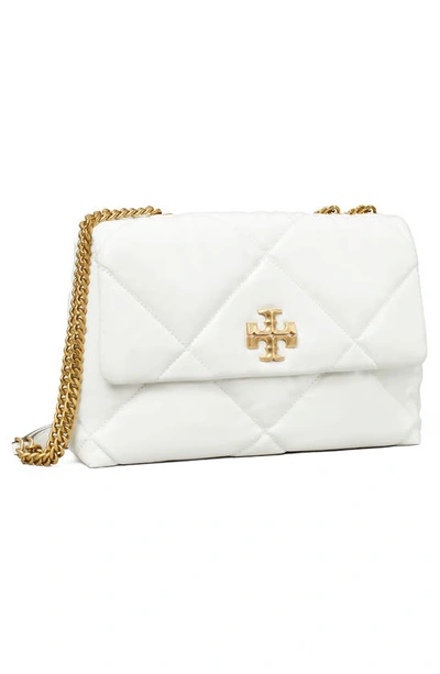 Shop Tory Burch Kira Diamond Quilted Leather Convertible Shoulder Bag In Blanc
