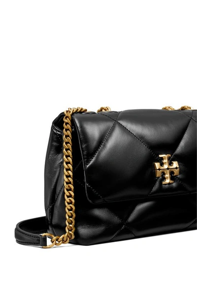 Tory Burch Kira Diamond Quilted Leather Small Convertible Shoulder Bag In Black