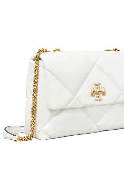 Tory Burch Kira Diamond Quilted Leather Convertible Shoulder Bag In Blanc