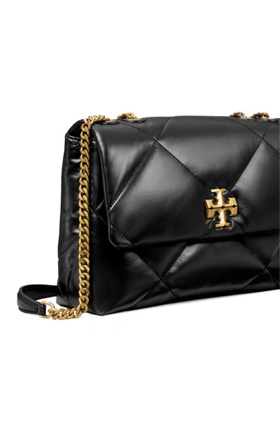 Tory Burch Kira Diamond Quilted Leather Small Convertible Shoulder Bag In Black