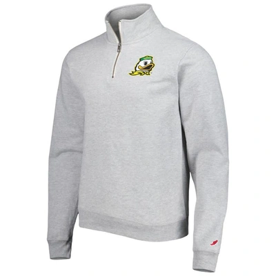 Shop League Collegiate Wear Gray Oregon Ducks Stack Essential Lightweight Fleece Quarter-zip Sweatshirt