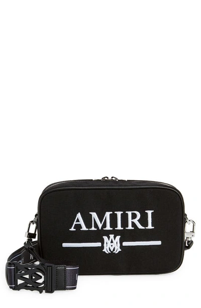 Shop Amiri Ma Bar Logo Crossbody Camera Bag In Black
