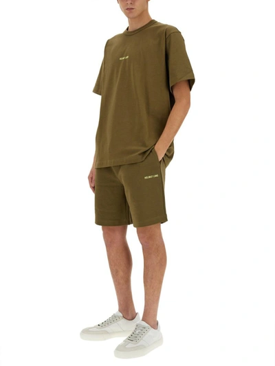 Shop Helmut Lang Sweatshirt Bermuda In Military Green