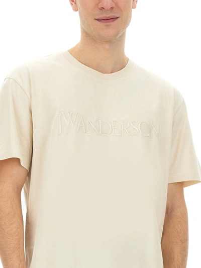 Shop Jw Anderson J.w. Anderson T-shirt With Logo In Beige