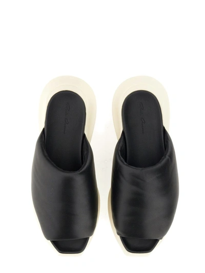 Shop Rick Owens Sandal Puffer Slide "geth" In Black