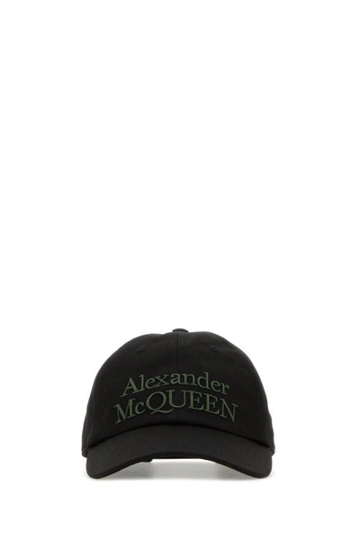 Shop Alexander Mcqueen Man Black Cotton Baseball Cap