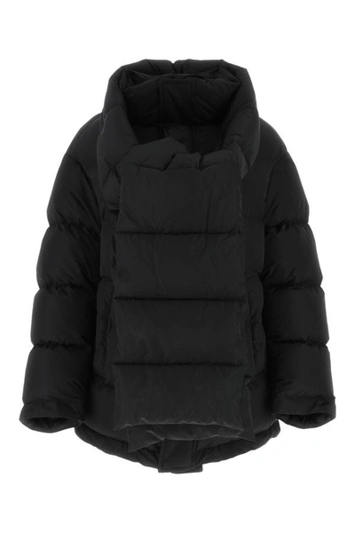 Shop Balenciaga Woman Black Polyester Blend Padded Jacket