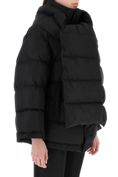 Shop Balenciaga Woman Black Polyester Blend Padded Jacket