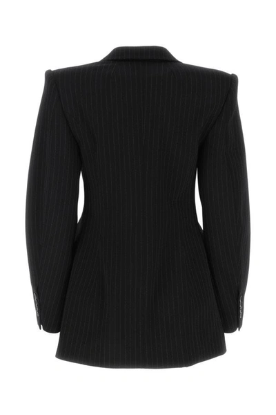 Shop Balenciaga Woman Embroidered Stretch Wool Hourglass Blazer In Multicolor