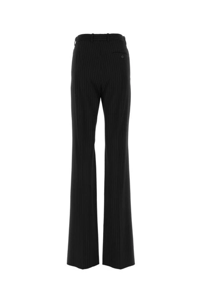 Balenciaga Women Flared Trousers In Black Flowing Viscose
