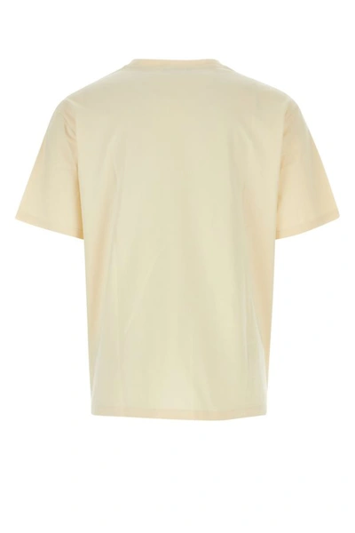 Shop Balmain Man Cream Cotton T-shirt In Brown