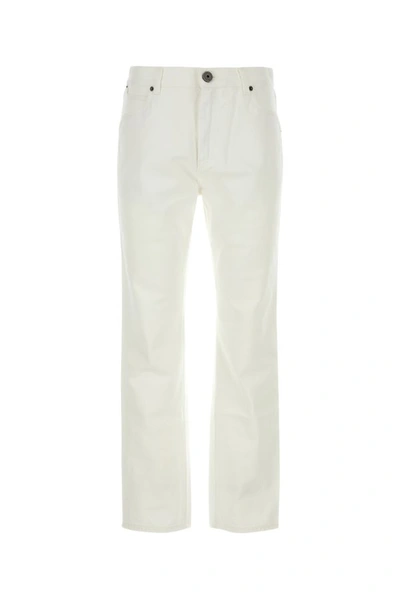 Shop Balmain Man White Denim Jeans