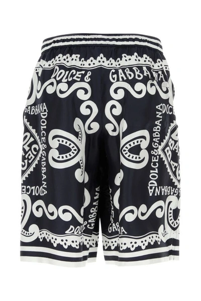 Shop Dolce & Gabbana Man Printed Twill Bermuda Shorts In Multicolor