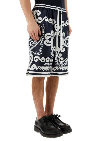 Shop Dolce & Gabbana Man Printed Twill Bermuda Shorts In Multicolor