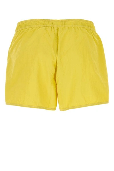 Shop Isabel Marant Man Yellow Nylon Vicente Swimming Shorts