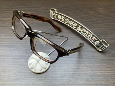 Pre-owned Chrome Hearts Splat Glasses In Amber Gold | ModeSens