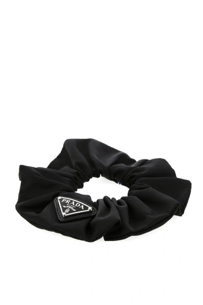Shop Prada Woman Black Nylon Scrunchie