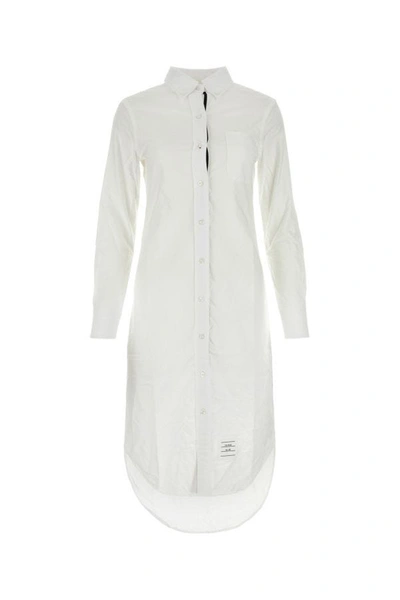 Shop Thom Browne Woman White Oxford Shirt Dress
