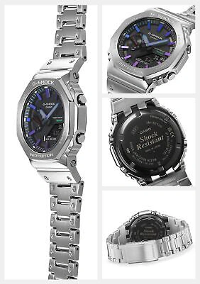 Pre-owned Casio G-shock Gm-b2100pc-1ajf Bluetooth Analog Digital Solar Men Watch Silver