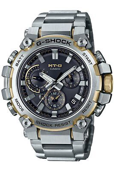 Pre-owned Casio G-shock Mt-g Mtg-b3000d-1a9jf Solar Radio Men Watch Bluetooth Silver