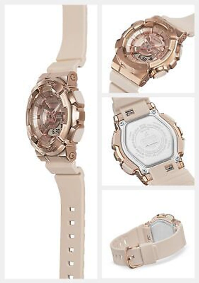 Pre-owned Casio G-shock Gm-s110pg-4ajf Mid Size Model Metal Covered Pink Gold Women Watch
