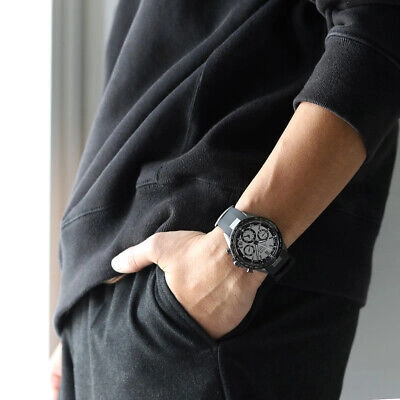 Pre-owned Citizen Black Mens Chronograph Watch Attessa Cc4055-14h