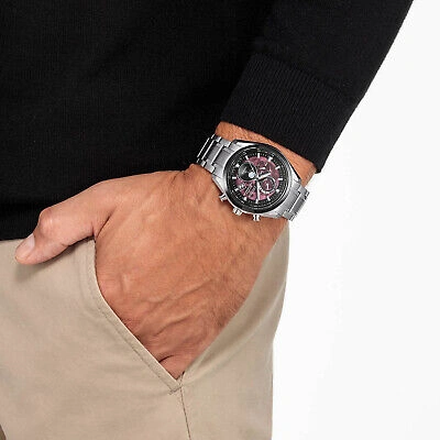 Pre-owned Citizen Silver Mens Multi Dial Watch Tsuki-yomi By1018-80x