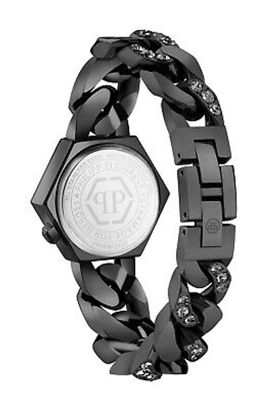 Pre-owned Philipp Plein Black Womens Analogue Watch The Hexagon Groumette Pwwba0423