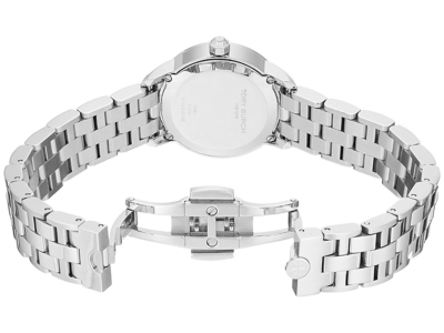 Pre-owned Tory Burch $495  Women's Silver 28mm Polished Stainless Steel Swiss Watch Trb1010