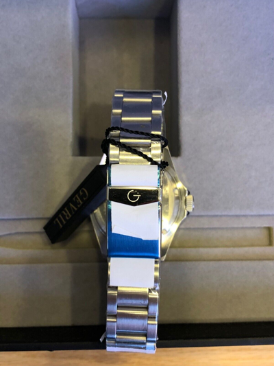 Pre-owned Gevril $3995  Men's Wall Street Gmt Ceramic Bezel 43mm Auto Swiss Watch 4950a