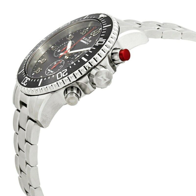 Pre-owned Edox $740  Men's Chronorally-s Black 44mm Chronograph Swiss Watch 10227 3m Nbn