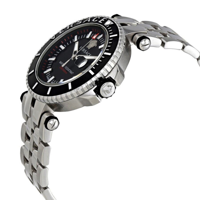Pre-owned Versace $2095  Men's V-race Diver Black 46mm Dial 200 Meter Swiss Watch Veak00318