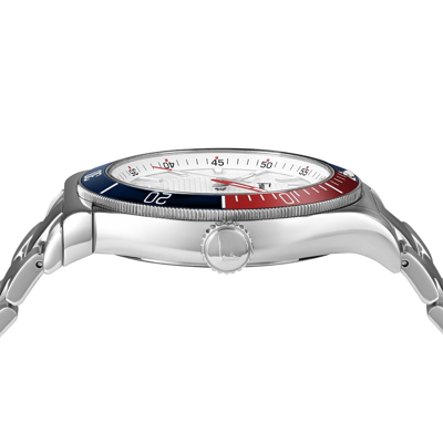 Pre-owned Ferragamo $1095 Salvatore  Men's Blue/red Bezel 43mm Swiss Made Watch Sfyk00520