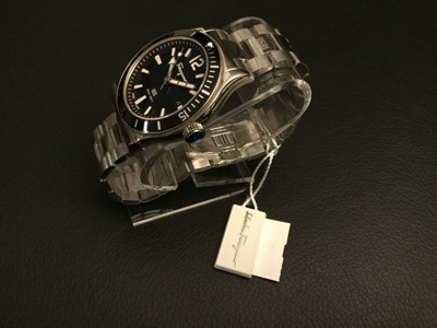 Pre-owned Ferragamo $1495 Salvatore  Men's Black 43mm Dial 200m Swiss Made Watch Ff3130014