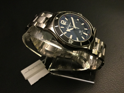 Pre-owned Ferragamo $1495 Salvatore  Men's Black 43mm Dial 200m Swiss Made Watch Ff3130014