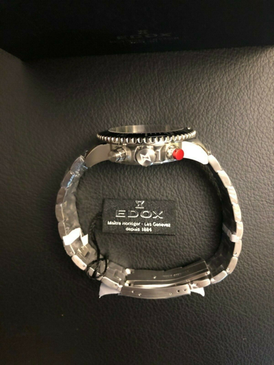 Pre-owned Edox $740  Men's Chronorally-s Black 44mm Chronograph Swiss Watch 10227 3m Nbn
