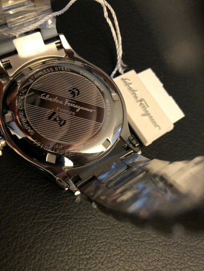 Pre-owned Ferragamo $1495 Salvatore  Men's Black 43mm Dial 200m Swiss Made Watch Ff3130014