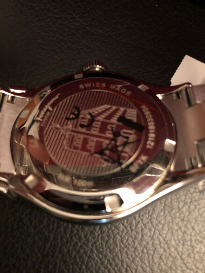 Pre-owned Ferragamo $1095 Salvatore  Men's Blue/red Bezel 43mm Swiss Made Watch Sfyk00520