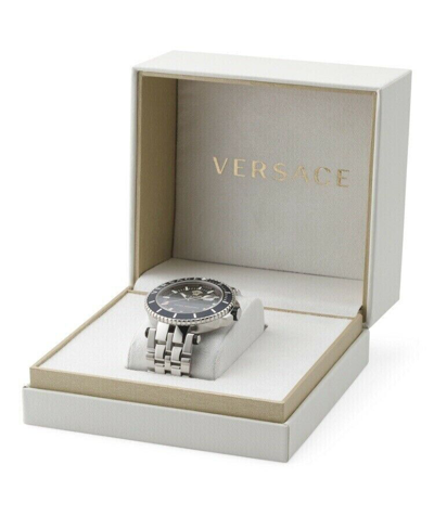 Pre-owned Versace $2095  Men's V-race Diver Black 46mm Dial 200 Meter Swiss Watch Veak00318