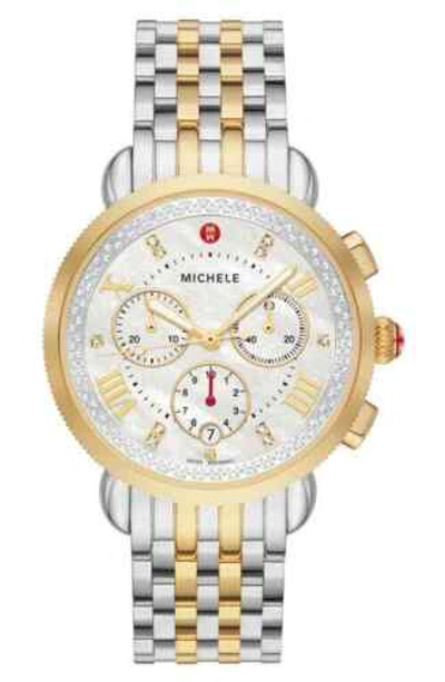 Pre-owned Michele Sport Sail Bracelet Watch, 38mm In Two-tone At Nordstrom In  Sporty Sport Sail Women's Chrono