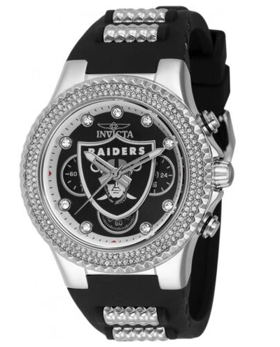 Pre-owned Invicta Nfl Las Vegas Raiders Lady Women's 39mm Crystals Chronograph Watch 42753