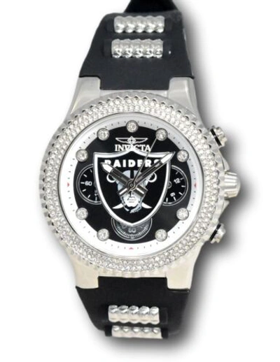 Pre-owned Invicta Nfl Las Vegas Raiders Lady Women's 39mm Crystals Chronograph Watch 42753