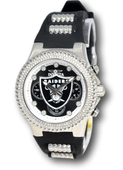Pre-owned Invicta Nfl Las Vegas Raiders Lady Women's 39mm Crystals Chronograph Watch 42753