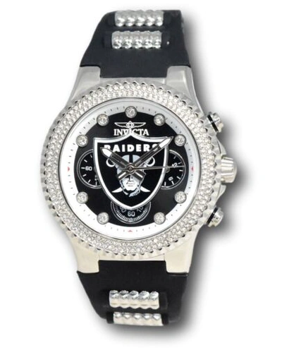 Pre-owned Invicta Nfl Las Vegas Raiders Lady Women's 39mm Crystals Chronograph Watch 42753