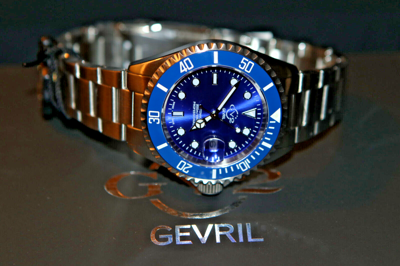 Pre-owned Gevril Gv2 42243 Liguria Diver Men's Swiss Made Automatic Watch Blue $2700
