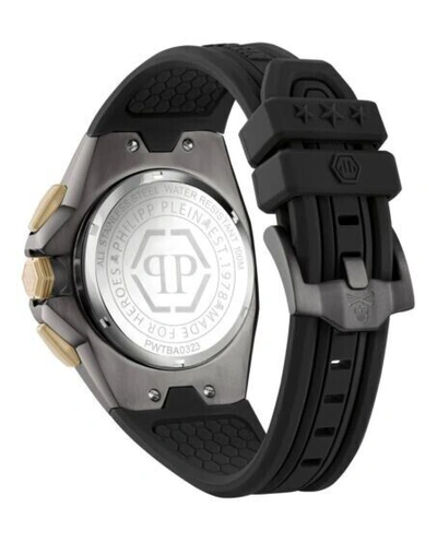 Pre-owned Philipp Plein Octagon Pwtba0323 Men's Chronograph Black Analog Fashion Watch