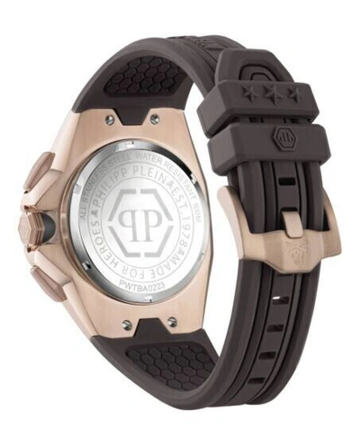 Pre-owned Philipp Plein Octagon Pwtba0223 44mm Stainless Steel Case Chronograph Watch